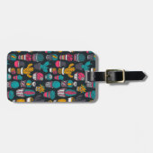 Hand gezeichneter Kaktus im Skizze-Art-Muster Gepäckanhänger (Vorderseite horizontal)