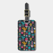 Hand gezeichneter Kaktus im Skizze-Art-Muster Gepäckanhänger (Vorderseite vertikal)