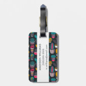 Hand gezeichneter Kaktus im Skizze-Art-Muster Gepäckanhänger (Rückseite vertikal)