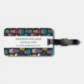 Hand gezeichneter Kaktus im Skizze-Art-Muster Gepäckanhänger (Rückseite horizontal)