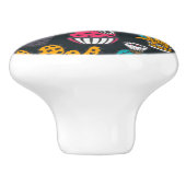 Hand gezeichneter Kaktus im Skizze-Art-Muster Keramikknauf (Seitenansicht)