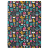 Hand gezeichneter Kaktus im Skizze-Art-Muster Klemmbrett (Rückseite)