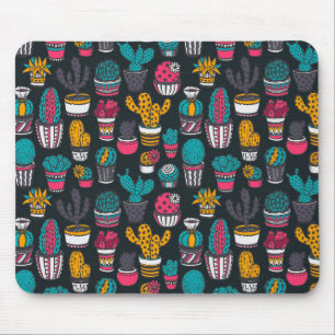 Hand gezeichneter Kaktus im Skizze-Art-Muster Mousepad