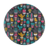 Hand gezeichneter Kaktus im Skizze-Art-Muster Schneidebrett (Vorderseite)