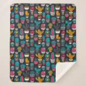 Hand gezeichneter Kaktus im Skizze-Art-Muster Sherpadecke (Vorderseite)