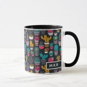 Hand gezeichneter Kaktus im Skizze-Art-Muster Tasse