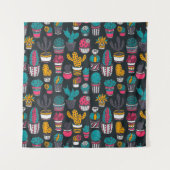 Hand gezeichneter Kaktus im Skizze-Art-Muster Wandteppich (Vorderseite (Horizontal))