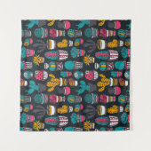 Hand gezeichneter Kaktus im Skizze-Art-Muster Wandteppich (Vorderseite)