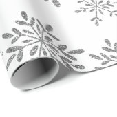 Hand gezeichneter Schneeflocke-silberner Geschenkpapier (Rolleneckpunkt)