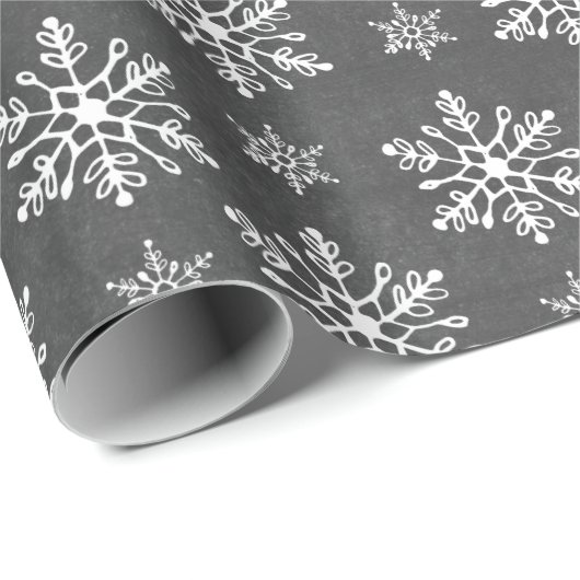 Hand gezeichneter Schneeflocke-Tafel-Feiertag Geschenkpapier (Rolleneckpunkt)