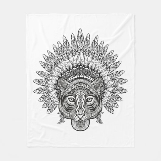 Hand gezeichneter Tiger in der Art Fleecedecke (Vorderseite)