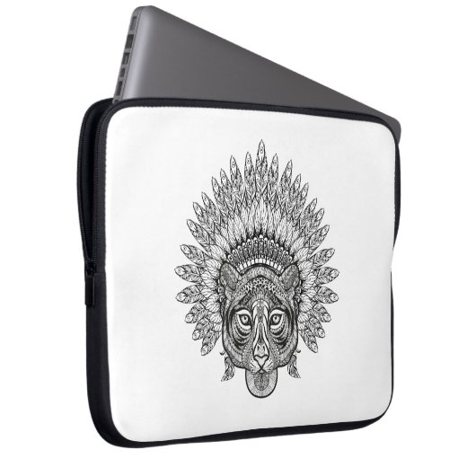 Hand gezeichneter Tiger in der Art Laptopschutzhülle (Vorne Rechts)