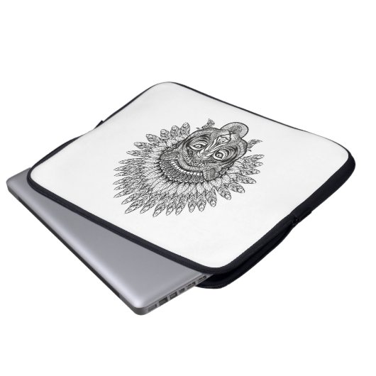 Hand gezeichneter Tiger in der Art Laptopschutzhülle (Vorne Knopf)