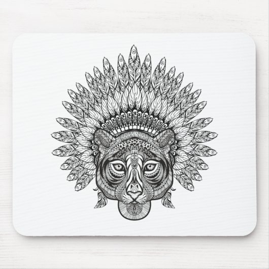 Hand gezeichneter Tiger in der Art Mousepad (Vorne)