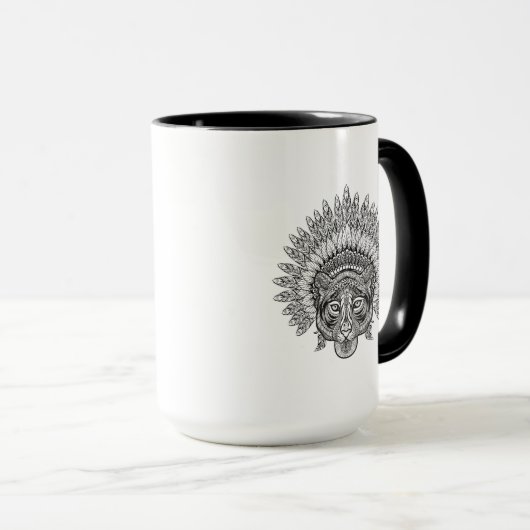 Hand gezeichneter Tiger in der Art Tasse (VorderseiteRechts)