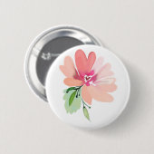Hand gezeichneter Watercolor-Blumenknopf Button (Vorne & Hinten)