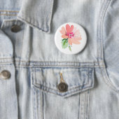 Hand gezeichneter Watercolor-Blumenknopf Button (Beispiel)