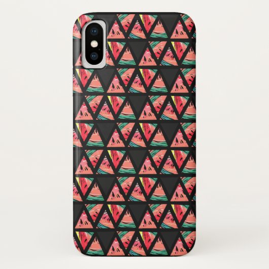 Hand gezeichnetes abstraktes Wassermelone-Muster Case-Mate iPhone Hülle (Rückseite)