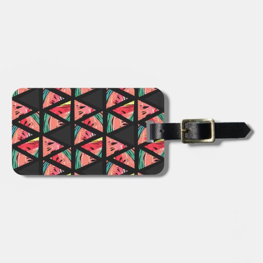 Hand gezeichnetes abstraktes Wassermelone-Muster Gepäckanhänger (Vorderseite horizontal)