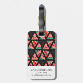 Hand gezeichnetes abstraktes Wassermelone-Muster Gepäckanhänger (Rückseite vertikal)