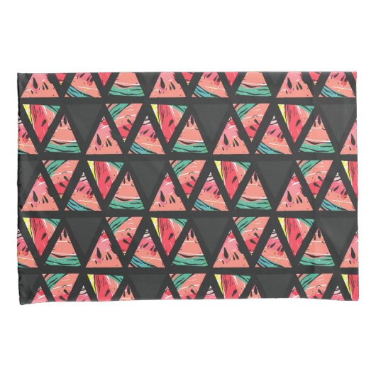 Hand gezeichnetes abstraktes Wassermelone-Muster Kissenbezug (Vorderseite-Rechts)