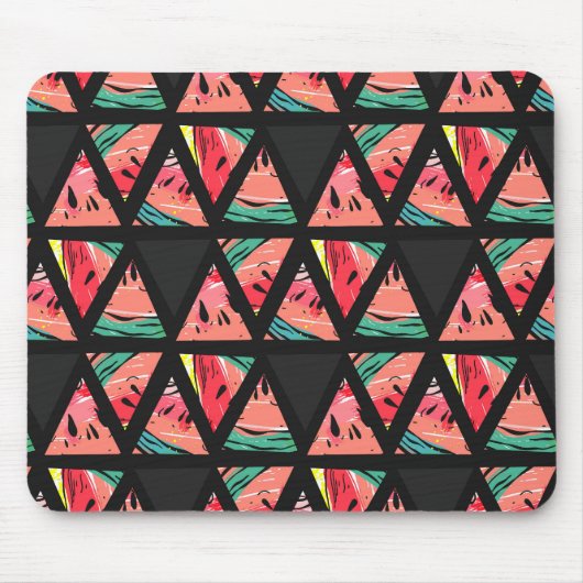Hand gezeichnetes abstraktes Wassermelone-Muster Mousepad (Vorne)