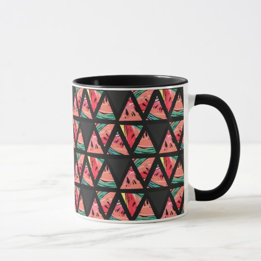 Hand gezeichnetes abstraktes Wassermelone-Muster Tasse (Rechts)
