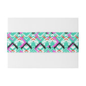 Hand gezeichnetes aquamarines Zickzack-Muster Einladungsbanderole (Rückseitenbeispiel)