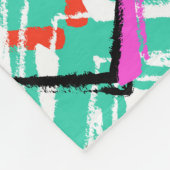 Hand gezeichnetes aquamarines Zickzack-Muster Fleecedecke (Ecke)