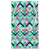 Hand gezeichnetes aquamarines Zickzack-Muster Kleine Geschenktüte (Rückseite)