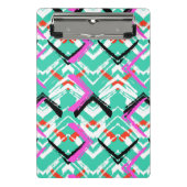 Hand gezeichnetes aquamarines Zickzack-Muster Mini Klemmbrett (Vorderseite)