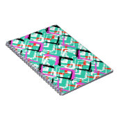 Hand gezeichnetes aquamarines Zickzack-Muster Notizblock (Rechte Seite)