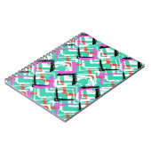 Hand gezeichnetes aquamarines Zickzack-Muster Notizblock (Linke Seite)