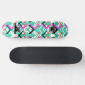 Hand gezeichnetes aquamarines Zickzack-Muster Skateboard (Horizontal)