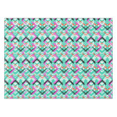 Hand gezeichnetes aquamarines Zickzack-Muster Tischdecke (Vorderseite (Horizontal))