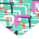 Hand gezeichnetes aquamarines Zickzack-Muster Tischdecke (Schrägansicht)