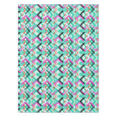 Hand gezeichnetes aquamarines Zickzack-Muster Tischdecke (Vorderseite)