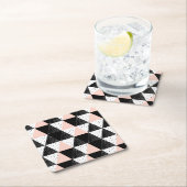 Hand gezeichnetes Dreieck-geometrisches Muster Rechteckiger Pappuntersetzer (Vor Ort)