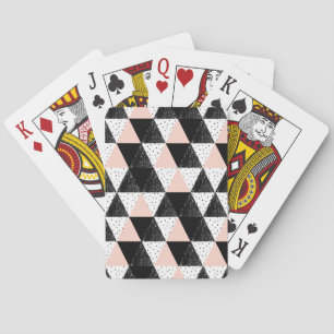 Hand gezeichnetes Dreieck-geometrisches Muster Spielkarten