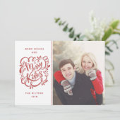 Hand gezeichnetes fröhliche Kuss-rotes Feiertagskarte (Stehend Vorderseite)