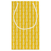 Hand gezeichnetes Goldweizen-Muster Kleine Geschenktüte (Rückseite)