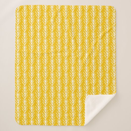 Hand gezeichnetes Goldweizen-Muster Sherpadecke (Vorderseite)
