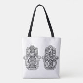 Hand gezeichnetes Hamsa mit Verzierungen 2 Tasche (Rückseite)