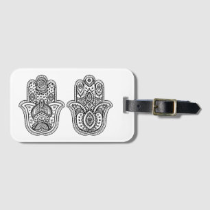 Hand gezeichnetes Hamsa mit Verzierungen Gepäckanhänger