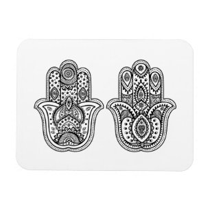 Hand gezeichnetes Hamsa mit Verzierungen Magnet