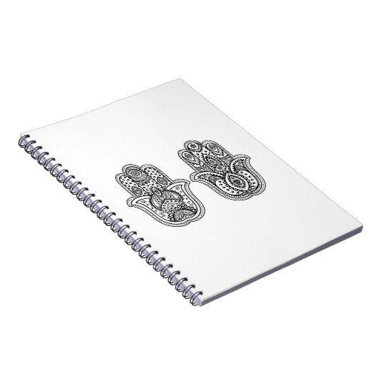 Hand gezeichnetes Hamsa mit Verzierungen Notizblock (Rechte Seite)