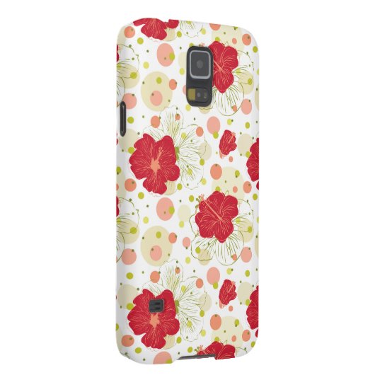 Hand gezeichnetes Hibiskus-Muster Case-Mate Samsung Galaxy Hülle (Rückseite/rechts)