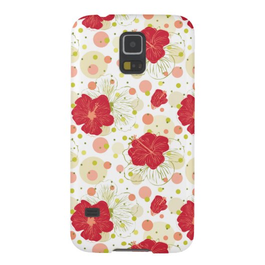 Hand gezeichnetes Hibiskus-Muster Case-Mate Samsung Galaxy Hülle (Rückseite)
