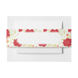 Hand gezeichnetes Hibiskus-Muster Einladungsbanderole