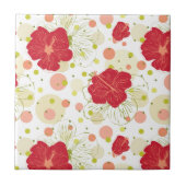 Hand gezeichnetes Hibiskus-Muster Fliese (Vorderseite)
